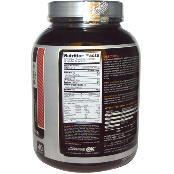 Optimum Nutrition Platinum Hydrowhey Supercharged Strawberry