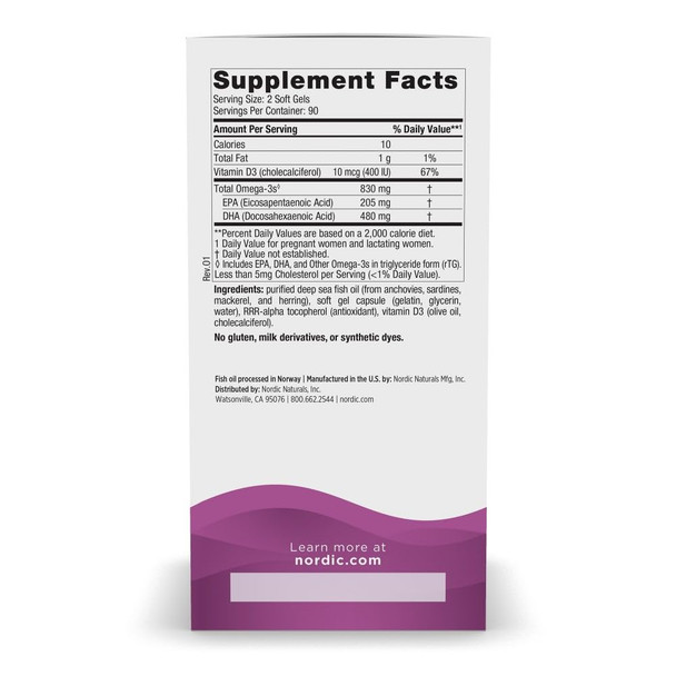 Nordic Naturals, Prenatal DHA Unflavored Formula 500 mg 180 Soft Gels