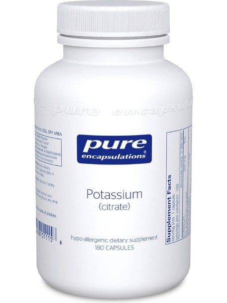 Pure Encapsulations, Potassium, citrate, 180 vcaps