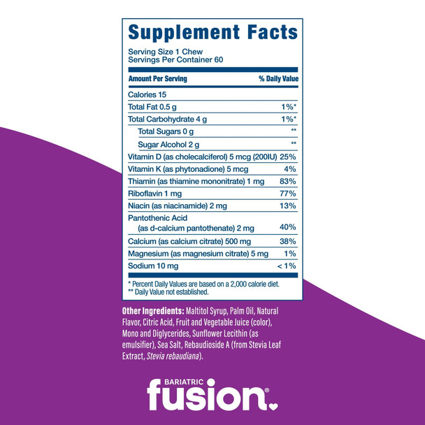 Bariatric Fusion Cran-Grape Calcium Citrate Chews 60 count