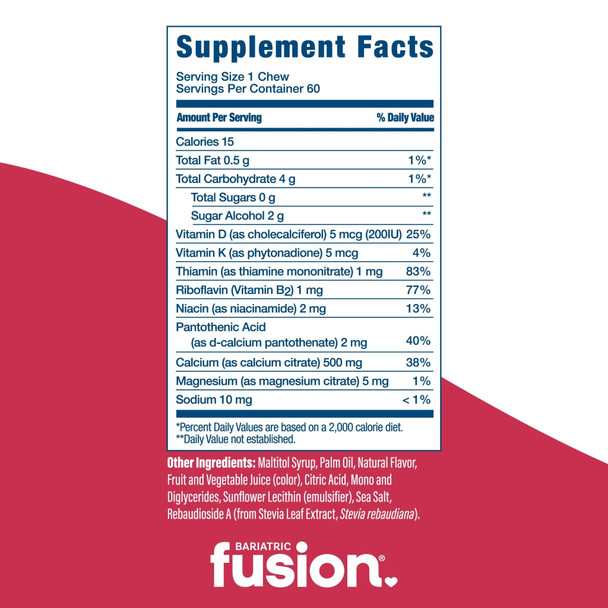 Bariatric Fusion Strawberry Blast Calcium Citrate Soft Chews 60 Soft Chews