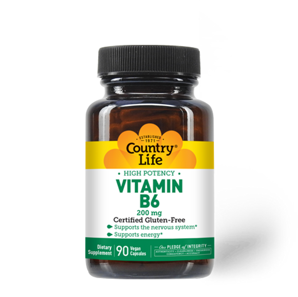 Country Life Vitamin B-6 200 mg Country Life Vitamin B-6 200 mg