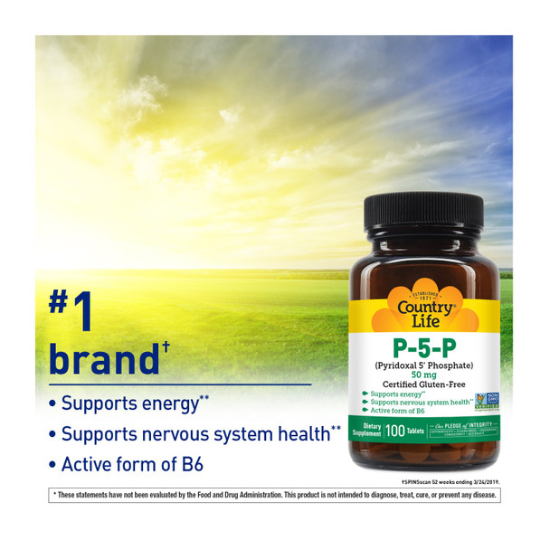 Country Life P-5-P Pyridoxal-5-Phosphate 50 mg
