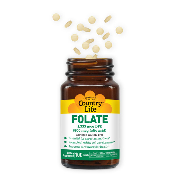 Country Life Folate 800 mcg Folic Acid