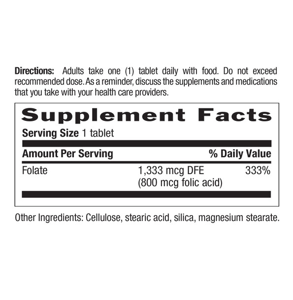 Country Life Folate 800 mcg Folic Acid