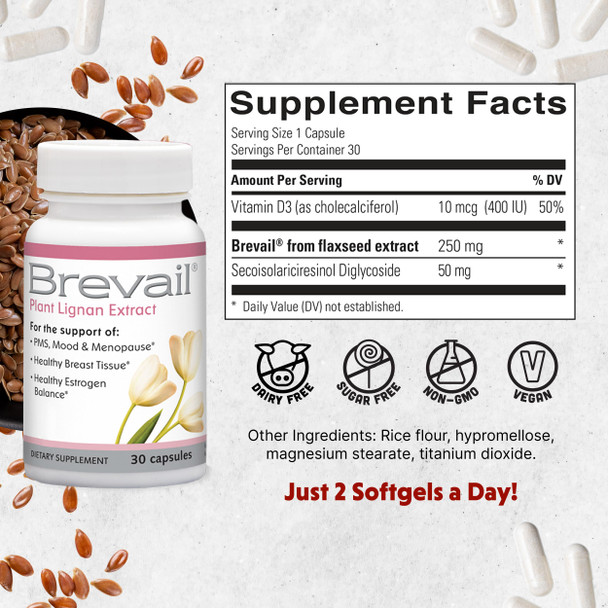 Barlean's Brevail Protective Breast Health 30 Caps