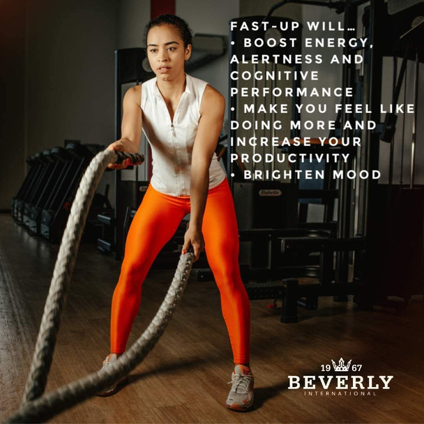 Beverly International Fast-Up 90 Capsules. Feel Better Get Clarity Clear Focus Brain Booster. Ups Mood New Energy Pre-Workout Fuel Motivation and Cognitive Performance in Moments.