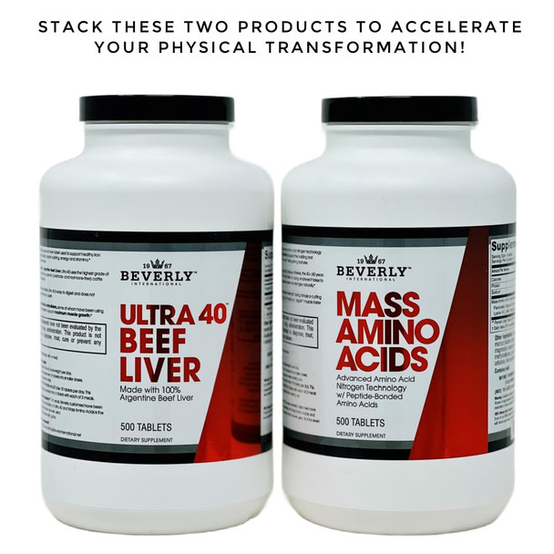 Beverly International Mass Amino Acids 500 Tablets. They’ll think you’ve been lifting for years.