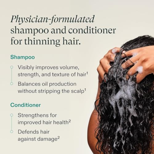 Nutrafol Shampoo and Conditioner Cleanse and Protect Hair and Scalp Improves Hair Volume, Strength and Texture Physician-formulated for Thinning Hair Color Safe - 8.1 Fl Oz
