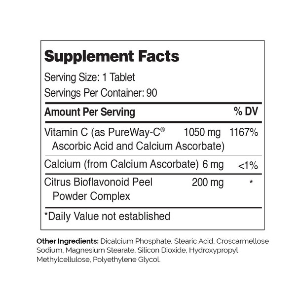 Zahler's Pureway-C 1000 Mg General Health 180 Tablets