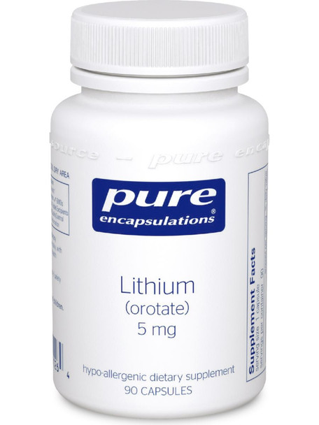 Pure Encapsulations, Lithium, orotate, 5 mg, 90 vcaps