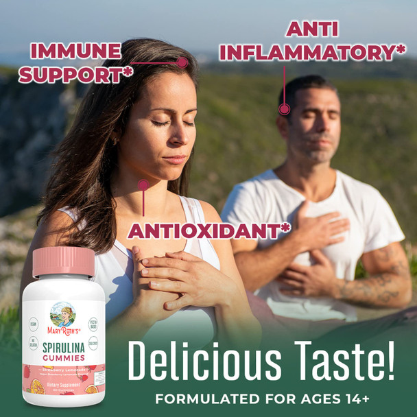 MaryRuth Organics Spirulina Gummies Spirulina for Ages 14+ 90 Count MaryRuth Organics Spirulina Gummies Spirulina for Ages 14+ 90 Count