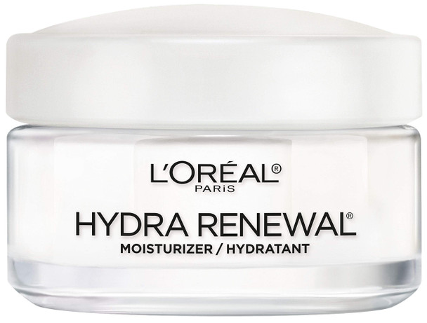 Face Moisturizer, L'Oreal Paris Skin Care Hydra-Renewal Moisturizer For Face with Pro-Vitamin B5 for Dry/Sensitive Skin, All-Day Hydration, 1.7 Oz