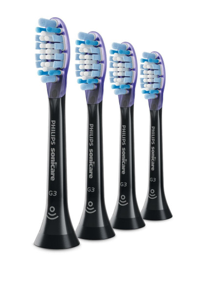 Genuine Philips Sonicare Premium Gum Care replacement toothbrush heads, HX9054/95, BrushSync technology, Black 4-pk