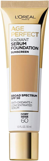 L'Oreal Paris Age Perfect Radiant Serum Foundation With Spf 50 Ivory Beige 1 Ounce