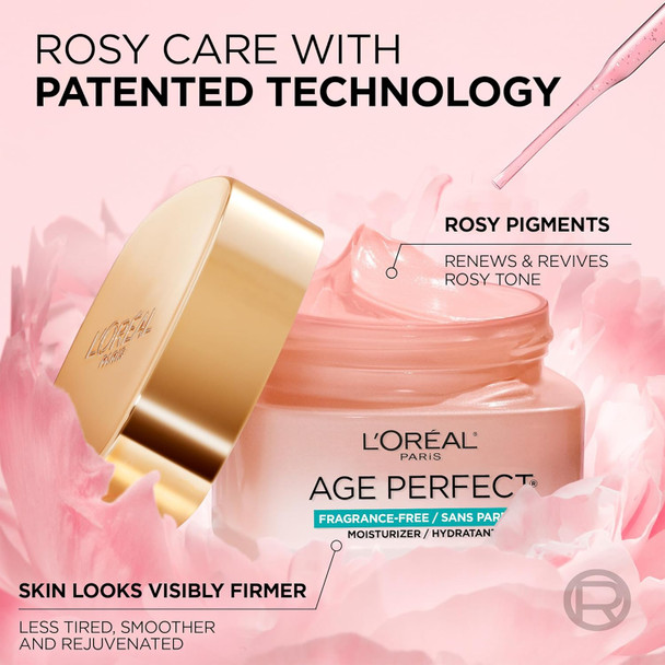 L'Oreal Paris Age Perfect Rosy Tone Anti-Aging Face Moisturizer Re & Revive Healthy Tone Fragrance 1.7 Oz