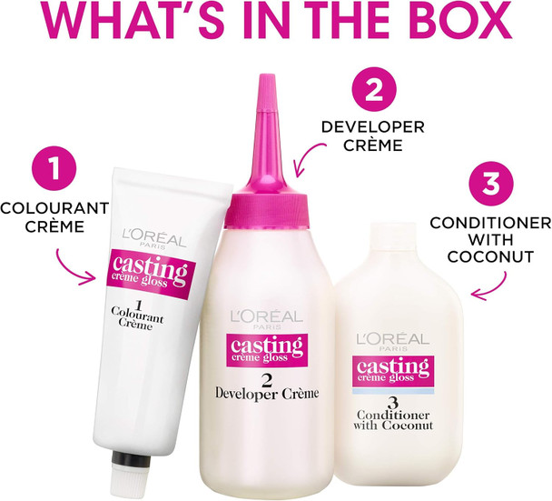 L'Oreal Paris Casting Creme Gloss Semi-Permanent Hair Dye Ammonia- Formula & Honey-Infused Conditioner Glossy Finish Colour For Up To 28 Shampoos Pack Of 3 Colour: 500 Medium Brown L'Oreal Paris Casting Creme Gloss Semi-Permanent Hair Dye Ammonia- Formula & Honey-Infused Conditioner Glossy Finish Colour For Up To 28 Shampoos Pack Of 3 Colour: 500 Medium Brown