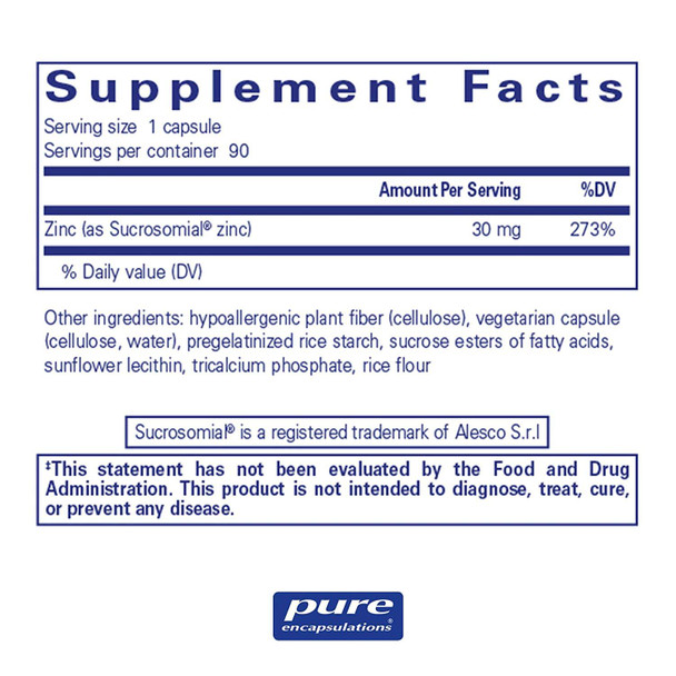 Pure Encapsulations, UltraZin Zinc, 90 caps