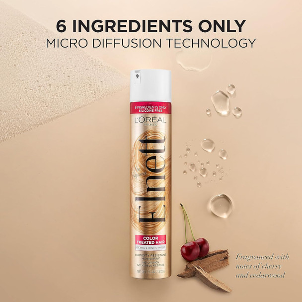 L'Oreal Paris Elnett Satin Extra Strong Hold Hairspray - Color Treated Hair 11 Ounce 1 Count Packaging May Vary