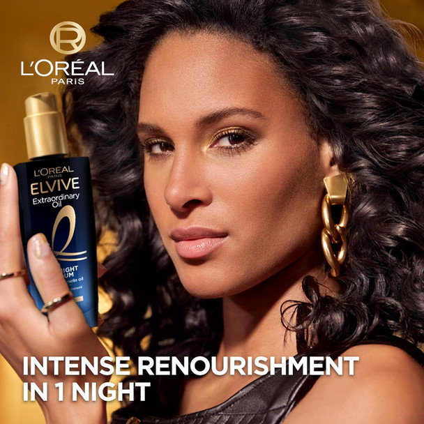 L'Oreal Paris Elvive Extraordinary Oil Midnight Serum Renourishing Hair Treatment For Dry Hair Leave-In Night Hair Oil 100Ml