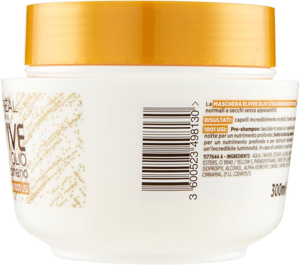 L'Oreal Paris Elvive Nourishing Mask Extraordinary Fine Coconut Oil For Normal To Dry Hair - 3 Packs Of 300Ml 900Ml