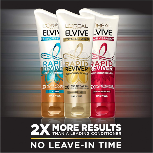 L'Oreal Paris Elvive Total Repair 5 Rapid Reviver Deep Conditioner Repairs Damaged Hair No Leave In Time Heat Protectant With Damage Repairing Serum And Protein White 6 Fl Oz Pack Of 1