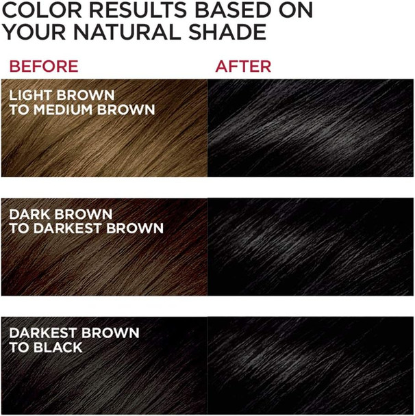 L'Oreal Paris Excellence Creme Permanent Hair Color 1C Cool Black 100 Percent Gray Coverage Hair Dye Pack Of 1