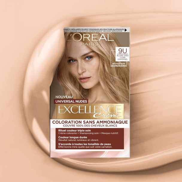 L'Oreal Paris Excellence Creme Universal Hair Colour Kit 9U Very Light Blonde