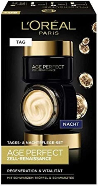 L'Oreal Paris Facial Care Set Anti-Ageing Day Cream And Night Cream To Promote Cell Regeneration With Antioxidant Formula And Vitamin E Age Perfect Cell Renaissance 2 X 50 Ml