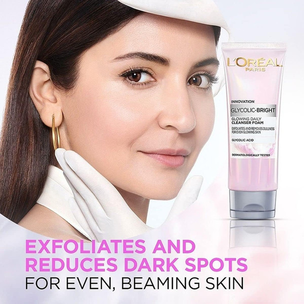 L'Oreal Paris Glycolic Bright Daily Foaming Facial Cleanser 50Ml Daily Glowing Face Wash For Dull Skin L'Oreal Paris Glycolic Bright Daily Foaming Facial Cleanser 50Ml Daily Glowing Face Wash For Dull Skin