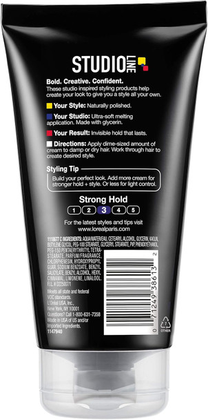 L'Oreal Paris Hair Care Studio Line Flexible Strong Hold Cream 5.09 Fluid Ounce L'Oreal Paris Hair Care Studio Line Flexible Strong Hold Cream 5.09 Fluid Ounce
