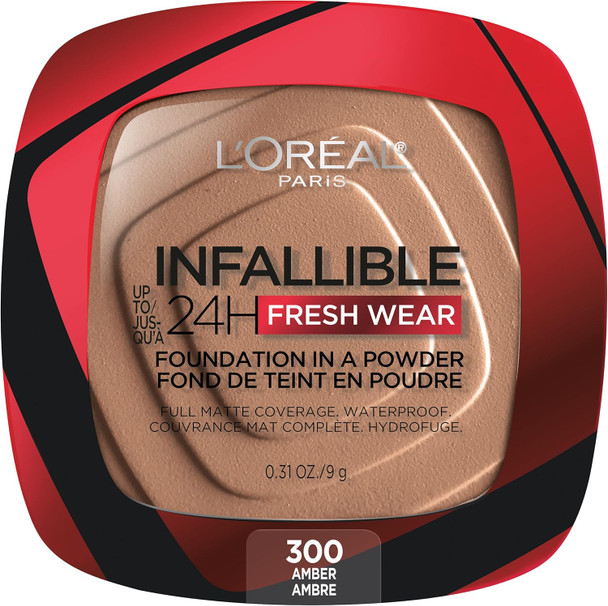 L'Oreal Paris Infallible 24 Hour Fresh Wear Waterproof Powder Foundation 300 Amber