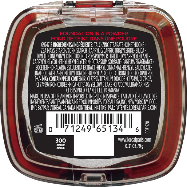 L'Oreal Paris Infallible 24 Hour Fresh Wear Waterproof Powder Foundation 300 Amber