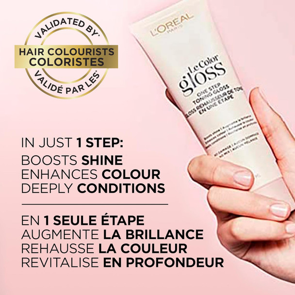 L'Oreal Paris Le Color Gloss One Step In-Shower Toning Hair Gloss For Bleached Hair Neutralizes Brass Conditions & Boosts Shine Platinum Pearl 4 Ounce