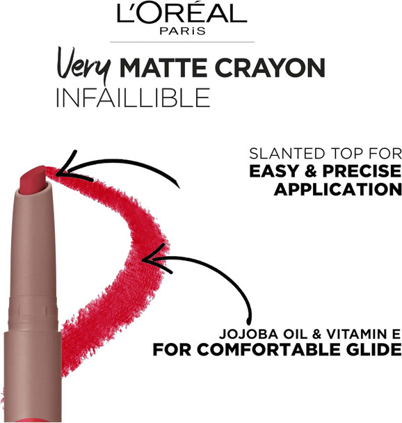 L'Oreal Paris Matte Lipstick Crayon 107 Sizzling Sugar 15 Gm