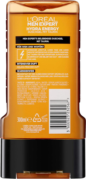 L'Oreal Paris Men Expert Hydra Energetic Shower Gel Pack Of 2 X 300 Ml
