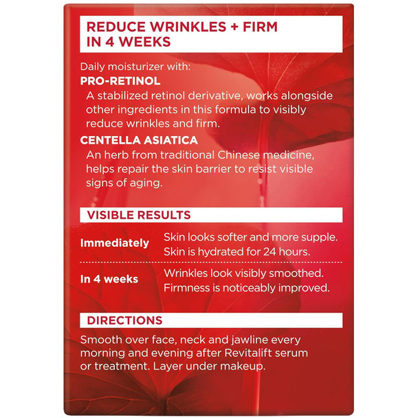 L'Oreal Paris Revitalift Anti-Wrinkle And Firming Face And Neck Moisturizer Pro Retinol 1.7 Oz