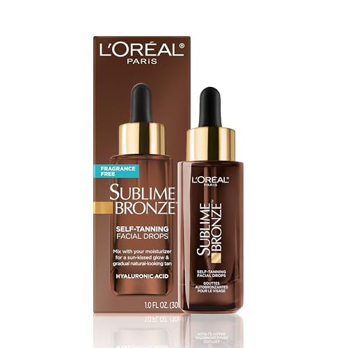 L'Oreal Paris Sublime Bronze Self Tanning Facial Drops With Hyaluronic Acid Gradual Tan Fragrance- 1 Fl. Oz