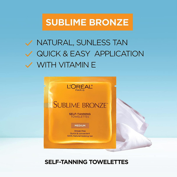 L'Oreal Paris Sublime Bronze Self-Tanning Body Towelettes 6-Count Pack Of 2