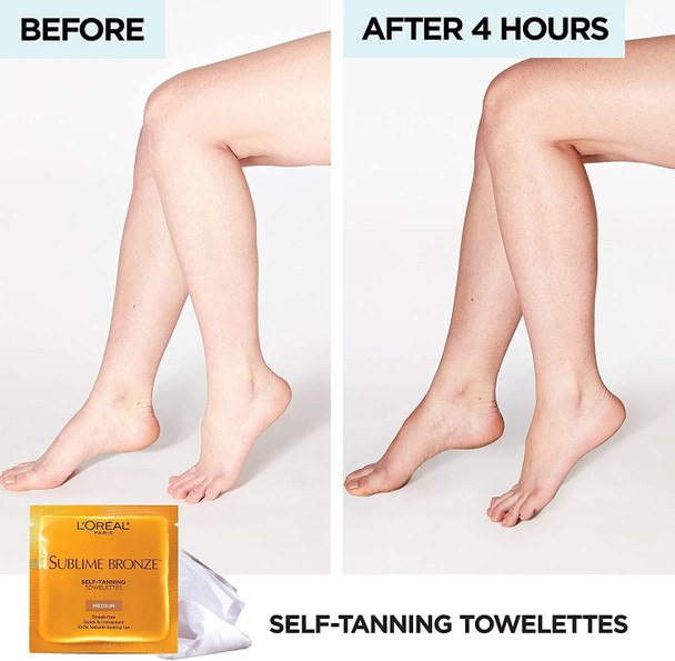 L'Oreal Paris Sublime Bronze Self-Tanning Body Towelettes 6-Count Pack Of 2
