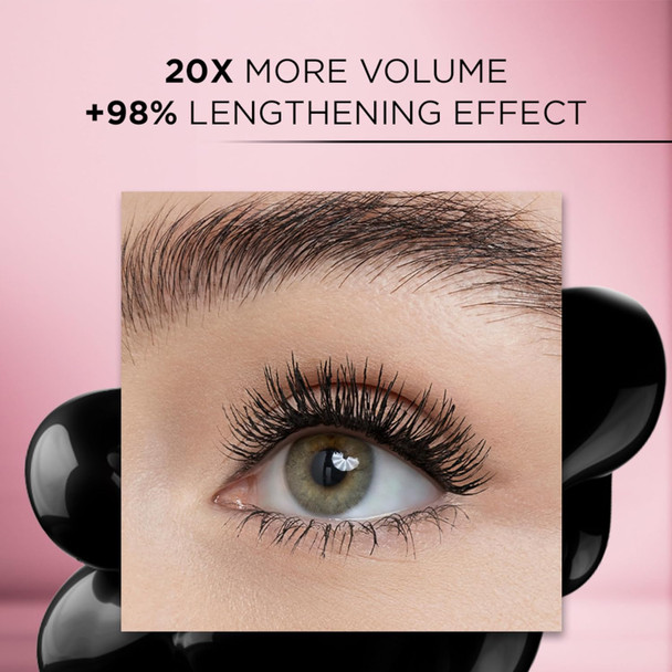 L'Oreal Paris Voluminous Makeup Lash Paradise Mascara Voluptuous Volume Intense Length Feathery Soft Full Lashes No Flaking No Smudging No Clumping Blackest Black 1 Count