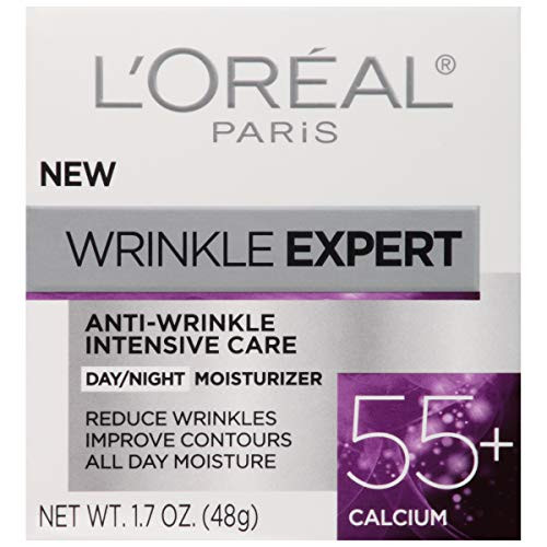 L'Oreal Paris Wrinkle Expert 55+ Anti-Aging Face Moisturizer With Calcium Non-Greasy Suitable For Sensitive Skin 1.7 Fl. Oz