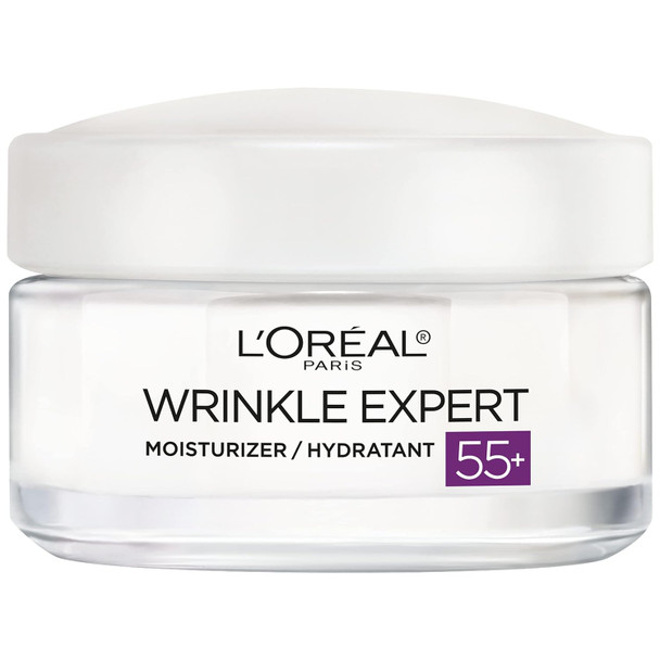 L'Oreal Paris Wrinkle Expert 55+ Anti-Aging Face Moisturizer With Calcium Non-Greasy Suitable For Sensitive Skin 1.7 Fl. Oz