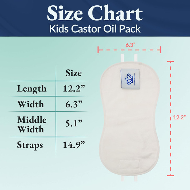 QUEEN OF THE THRONES Castor Oil Pack for Kids - Heatless, Less-Mess, Reusable - Organic Cotton Flannel, Comfort Fit, Soft Straps & Naturopathic Doctor Designed (Castor Oil Sold Separately)