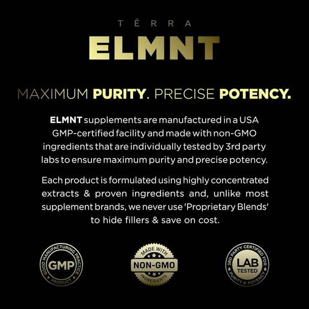 ELMNT 40,000mg 40x Strength Organic Black Maca Root with Ashwagandha - Highest Potency Black Maca Root Capsules for Men - 100% Pure Maca Peruana Powder Organic, Gelatinized, Non-GMO - 60 Pills