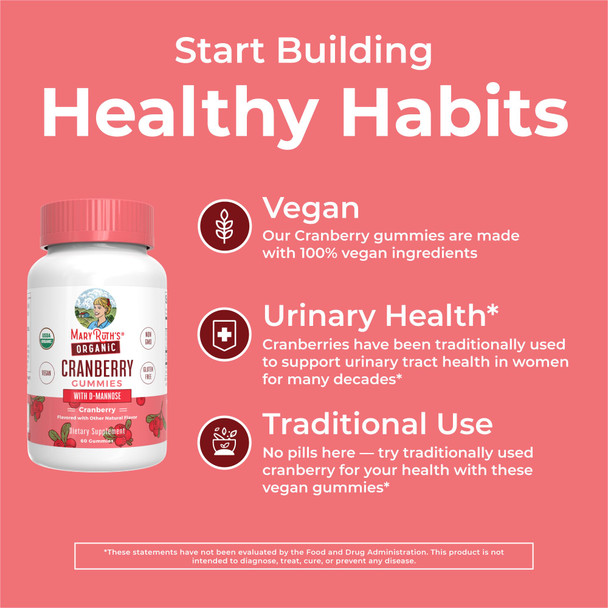 MaryRuth's Organic Cranberry 60 Gummies