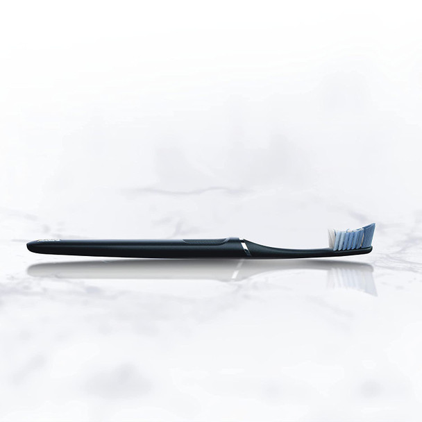 Oral-B Clic Manual Toothbrush, Matte Black, with 1 Bonus Replacement Brush Head and Magnetic Toothbrush Holder