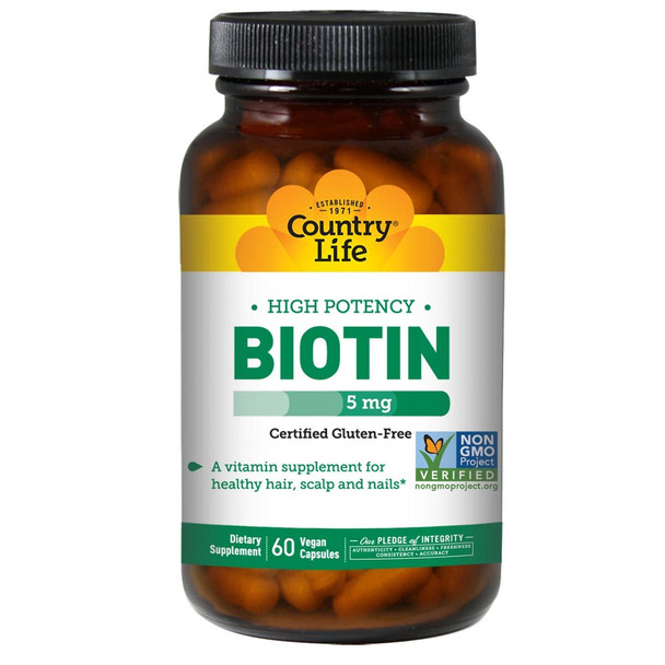 Country Life High Potency Biotin 5mg 60 Vegi Caps