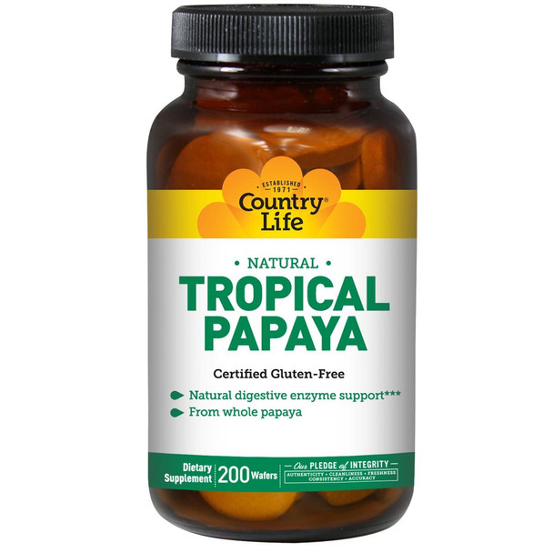 Country Life Tropical Papaya 25mg 200 Wafers