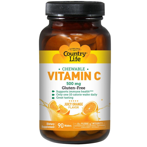 Country Life Chewable Vitamin C Wafer 500mg 90 Wafers